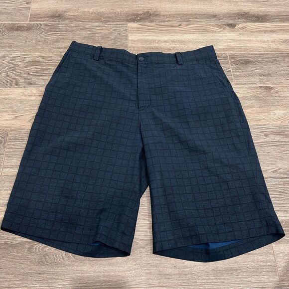 Nike Golf Dri-Fit Men’s Blue Plaid Shorts Size 34 Flat Stretch Relaxed - Picture 9 of 11